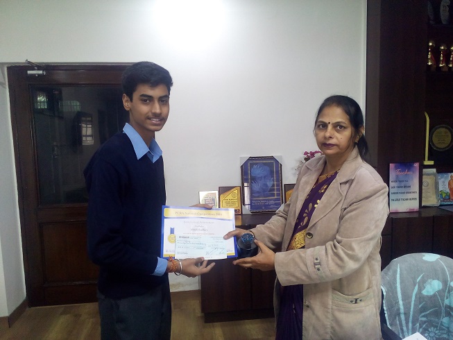 PCRA awarded Nikhil Chaudhary for National Level Painting Competition
